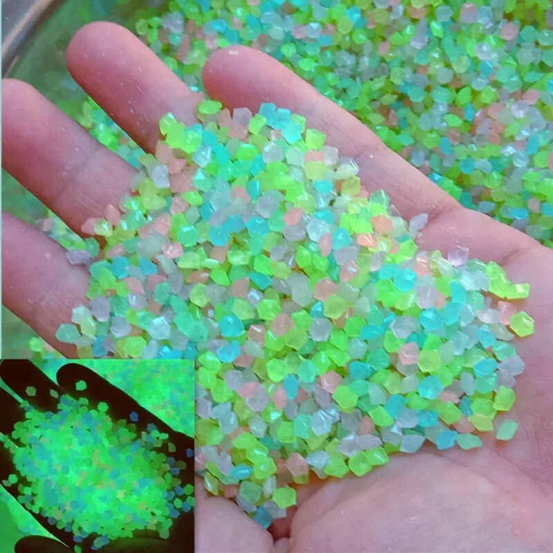 Aquarium Fish Types - 1000pcs 3-5mm Luminous Sand Glow In