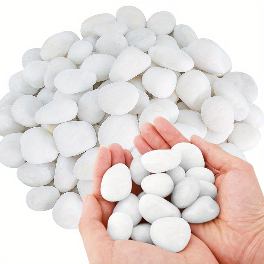 Aquarium Fish Types - 200/400g White High Polished Natural Pebbles